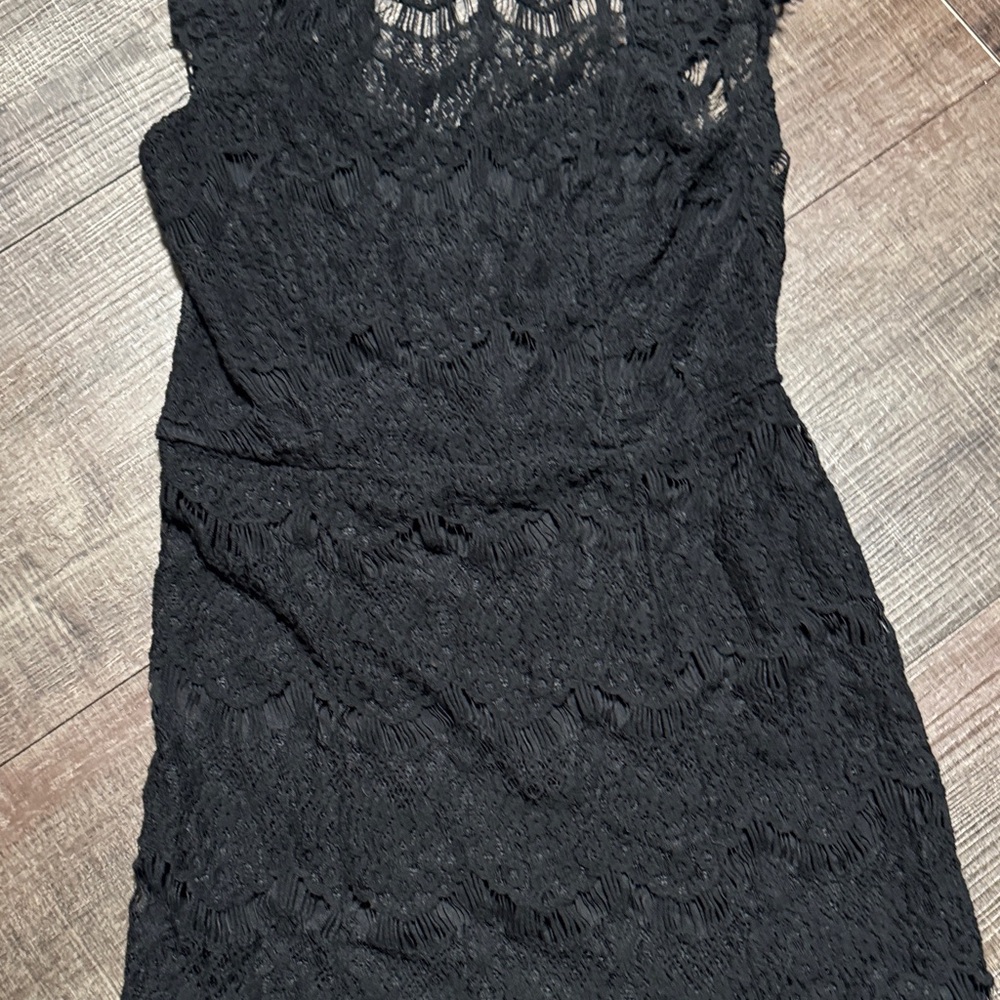 Free People Open Back Black Lace Dress - Picture 3 of 9